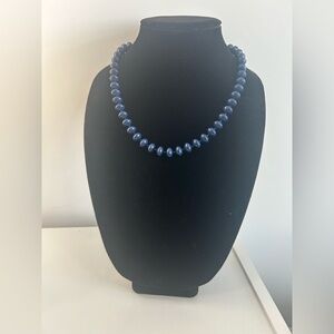 Vintage Elegant Blue Beaded Necklace